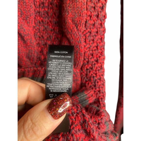 Express Mens Cardigan Grandpa smoking sweater preppy old money gray/red size L - Picture 6 of 7